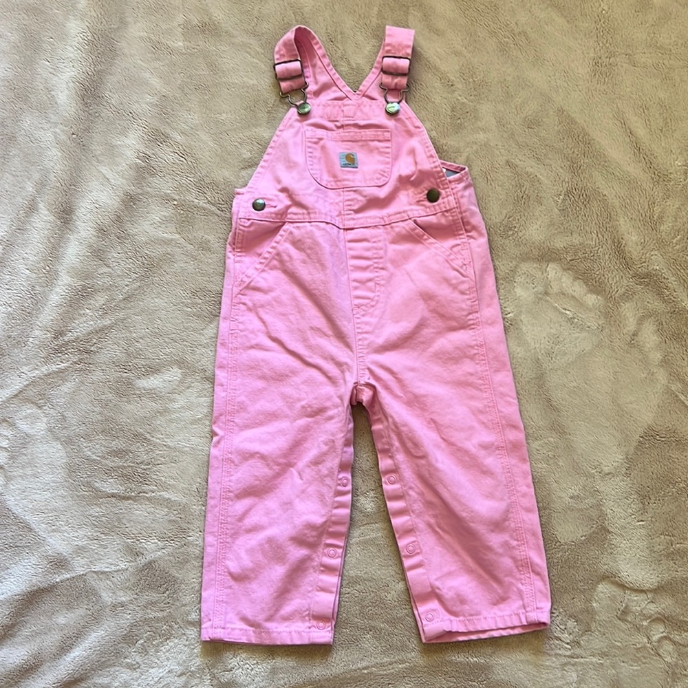 Pink toddler Carhartt overall